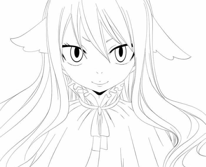 Fairy tale anime coloring page