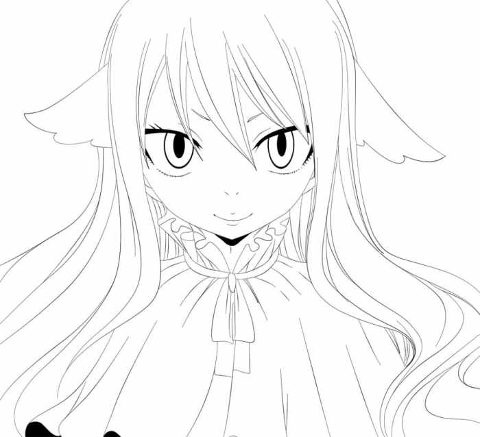 Fairy tale anime coloring page