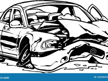 Cartoon drawing easy crashed car drawing